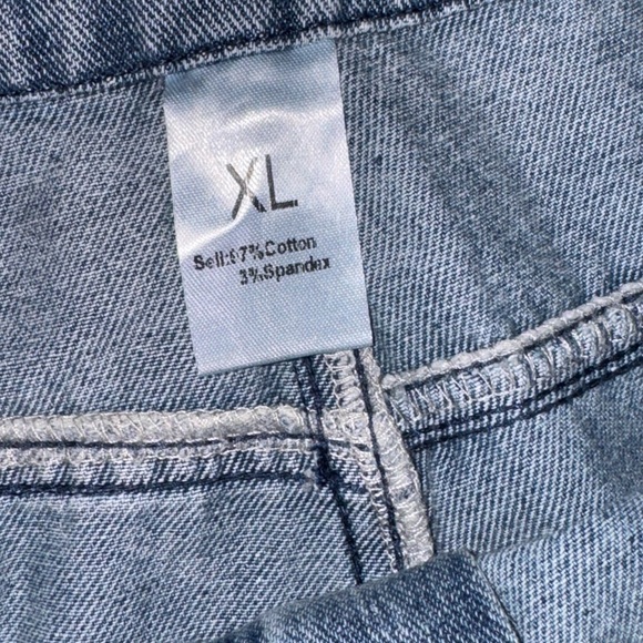 Women's Wide Leg Blue Denim Jeans - Picture 2 of 7